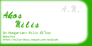 akos milis business card